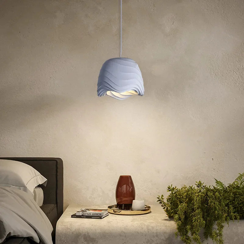 Nordic Wabi-Sabi Wind Chandelier Dining Room LED Pendant Lights Bedroom Study Suspend Lamp Home Decor Cafe Hanging Lamps Fixture - vue 3 sur 13
