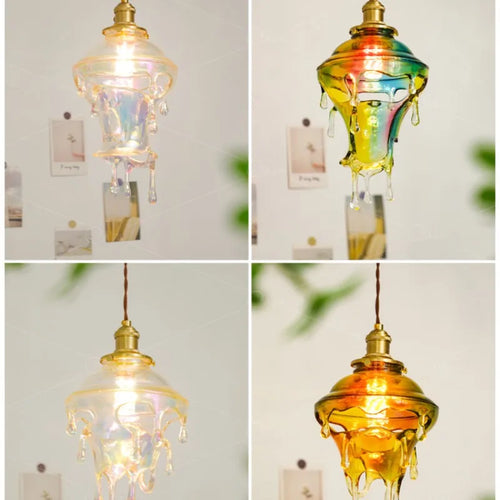 lampe créative gouttelettes de bougie design rétro pour décoration artistique - vue 6 sur 10