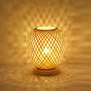 lampe bureau rotin bambou vintage bois décorative