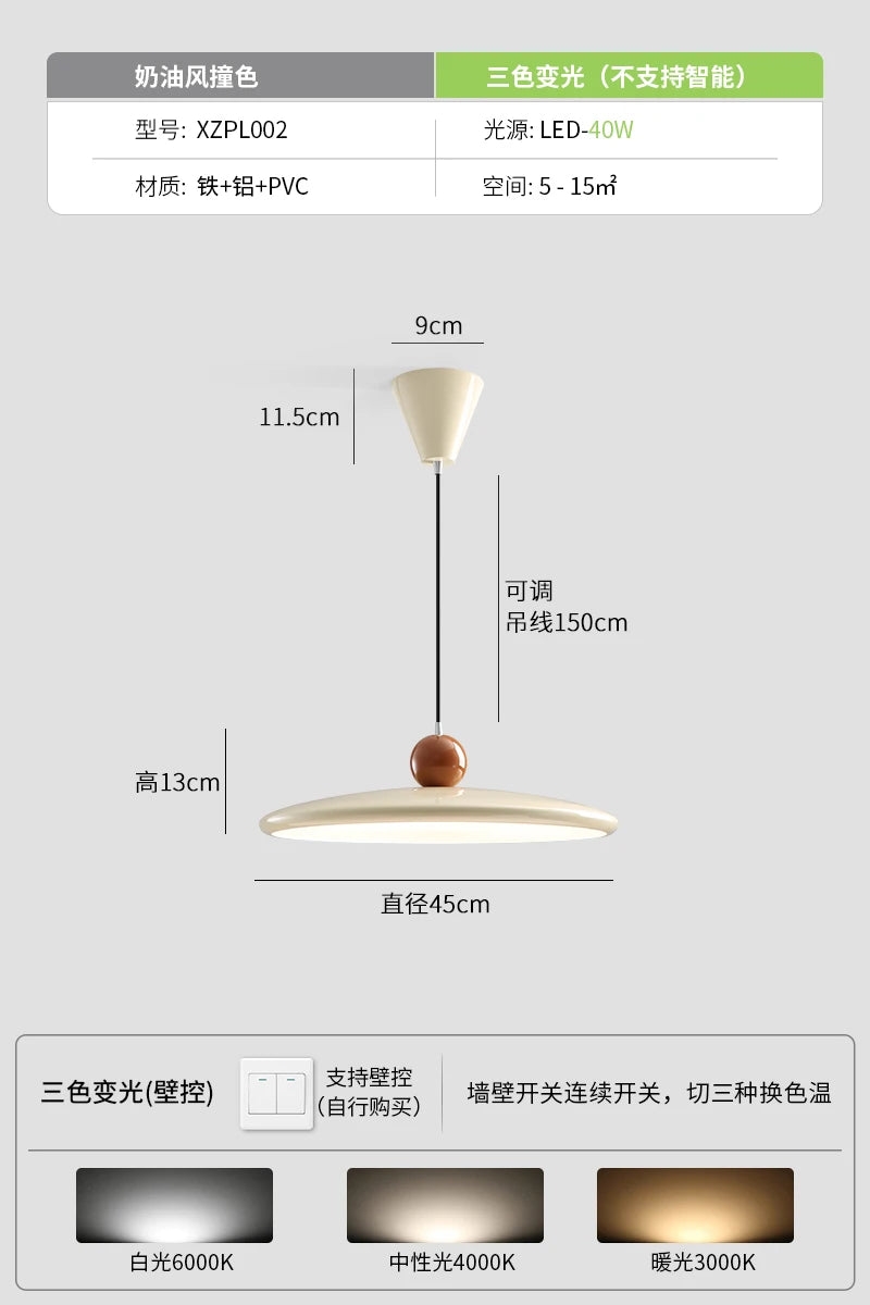 suspension design en forme de soucoupe volante pour décoration moderne - vue 9 sur 10