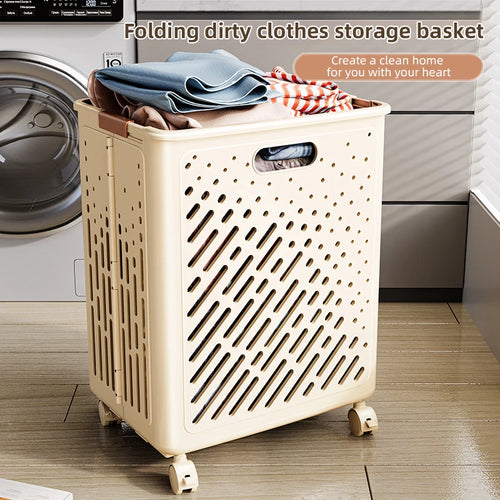 panier à linge pliable avec roulettes grande capacité multifonctionnel - vue 4 sur 14