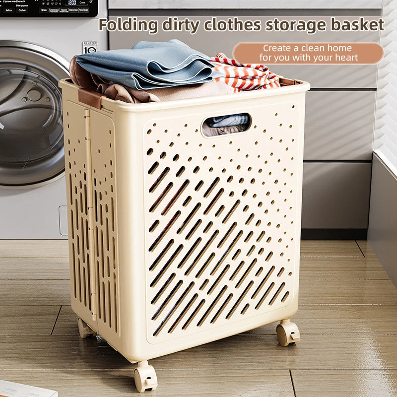 panier à linge pliable avec roulettes grande capacité multifonctionnel - vue 3 sur 14