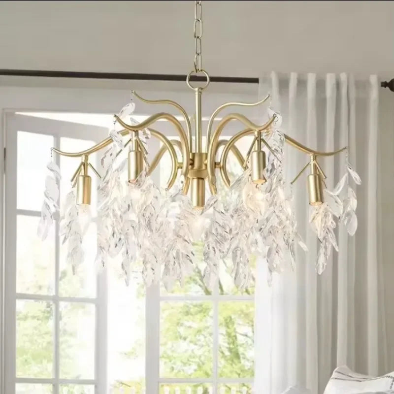 lustre moderne en cristal design floral pour décoration intérieure - vue 4 sur 9