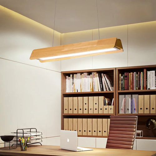lustre de bureau simple style nordique en rondins pour magasins - vue 4 sur 12