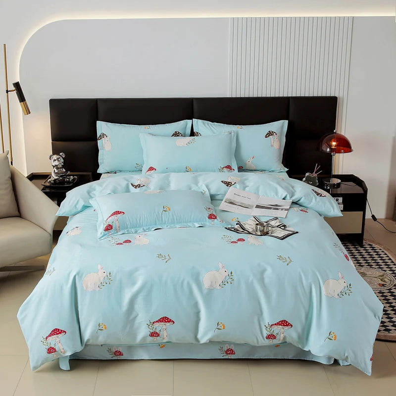 housse de couette 100 coton imprimée avec fermeture éclair pour lit