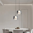 Suspension LED moderne en verre gris fumé à trois têtes