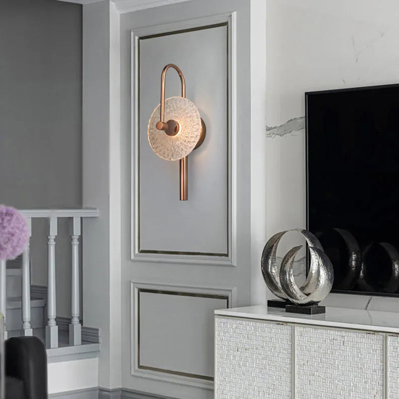applique murale led ronde en verre pour ambiance - vue 3 sur 8
