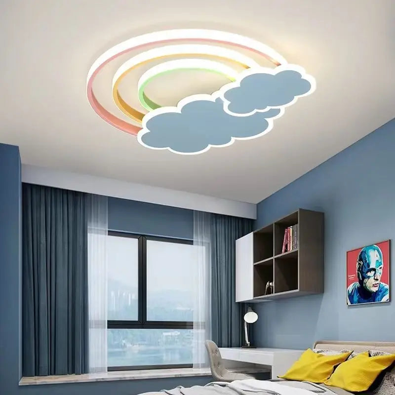 plafonnier nuage arc-en-ciel pour chambre d'enfant décorative et chaleureuse - vue 4 sur 8