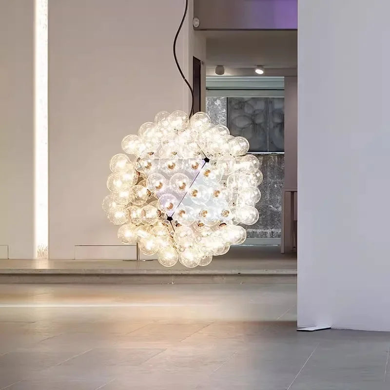 lustre led créatif à bulles de verre nordiques pour intérieur