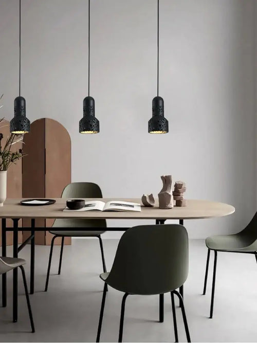 lampe de chevet vintage minimaliste en pierre volcanique pour bar café escalier