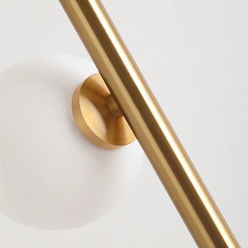 Lampadaire boule de verre blanc à 9 têtes