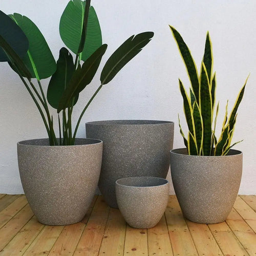 pot de fleurs tendance en plastique imitation pierre pour bonsaï et balcon - vue 10 sur 10