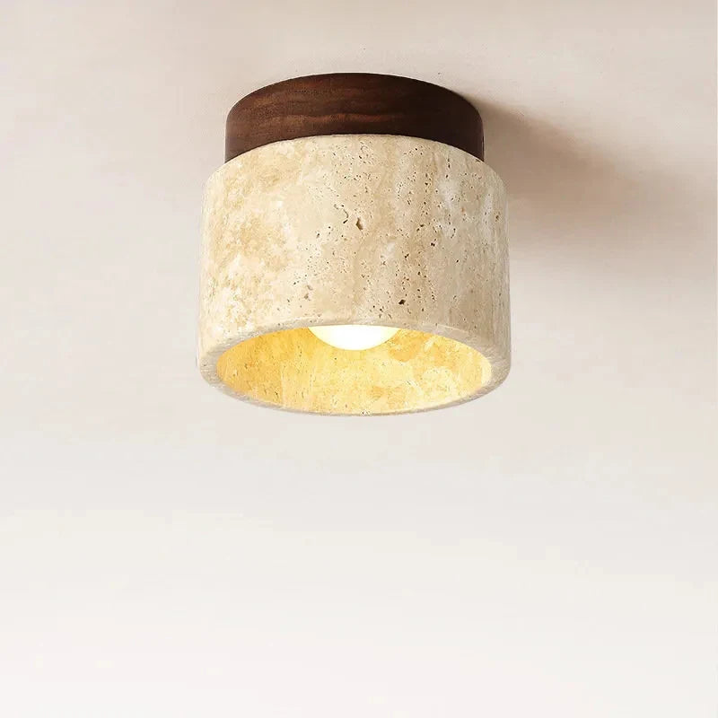 Wabi-sabi porche balcon plafonnier Europe du nord jaune grotte pierre plafonnier pour maison couloir décoration lampe