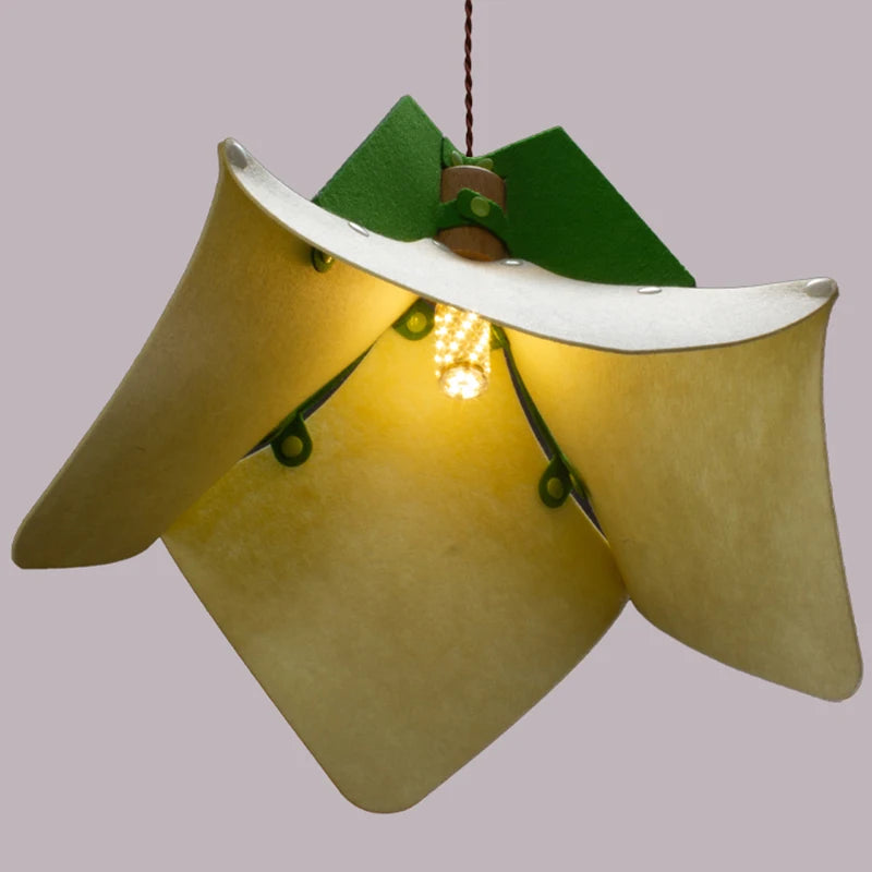 Art Design Restaurant Pendant Lamps Detachable Felt Sconces LED E27 Hanging Light for Living Room Dining Table Green White Pink - vue 5 sur 11