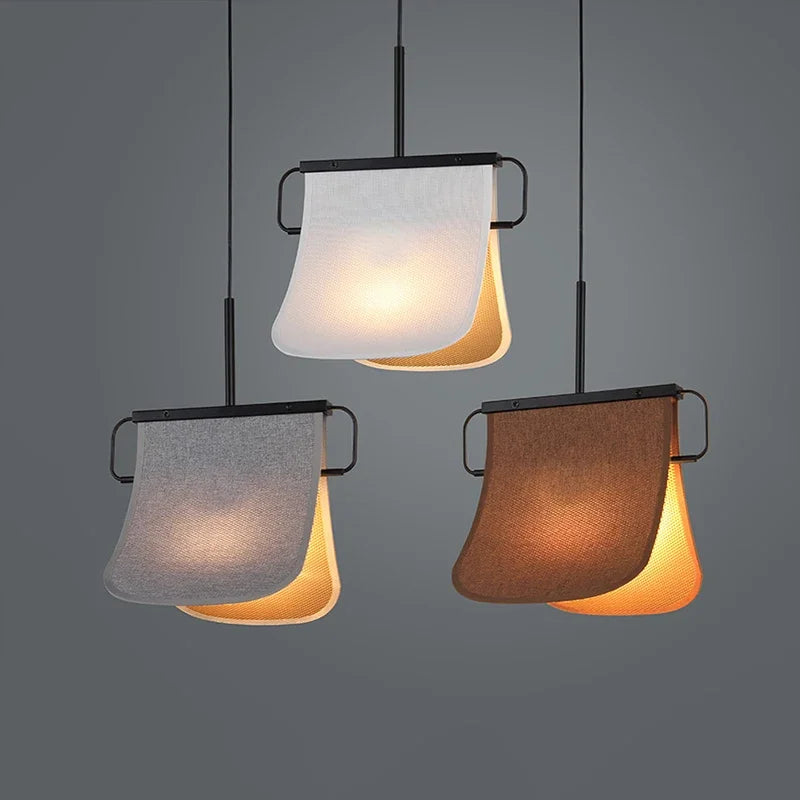 lustre en tissu style chinois pour restaurant et café - vue 5 sur 9