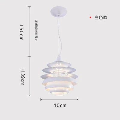 lustre postmoderne design nordique à plusieurs niveaux décoratif - vue 8 sur 8