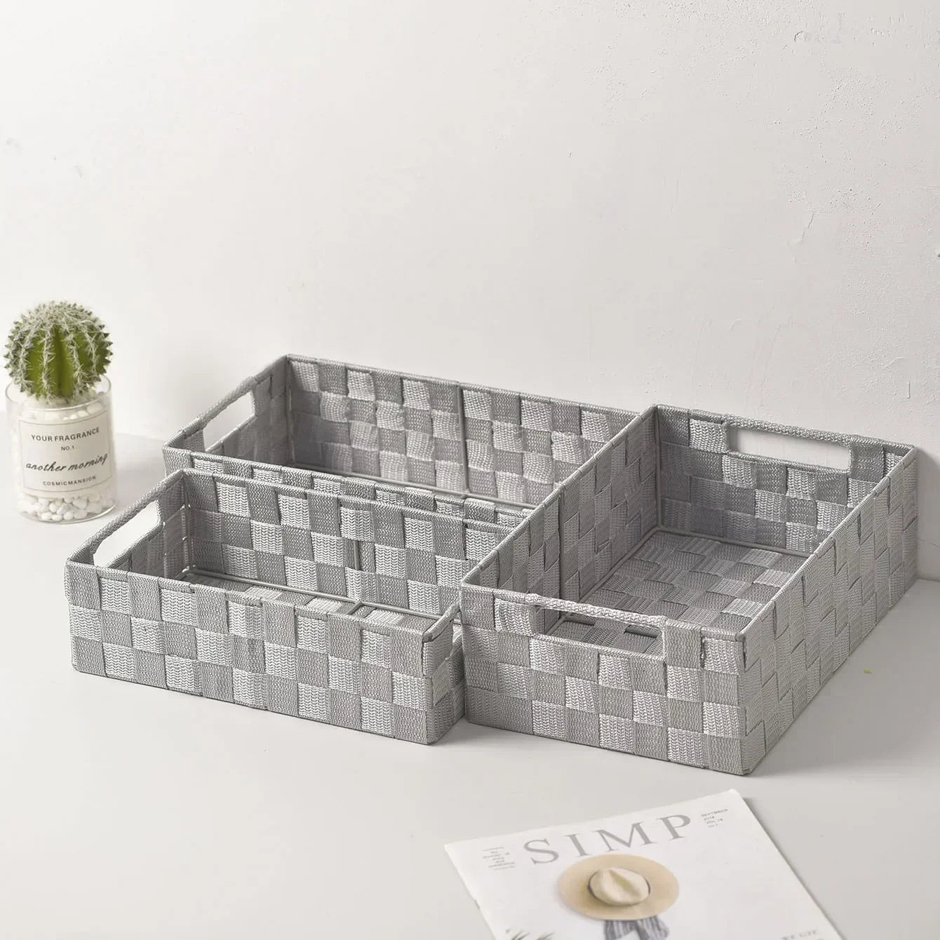 panier de rangement tissé simple et polyvalent pour divers objets - vue 4 sur 9