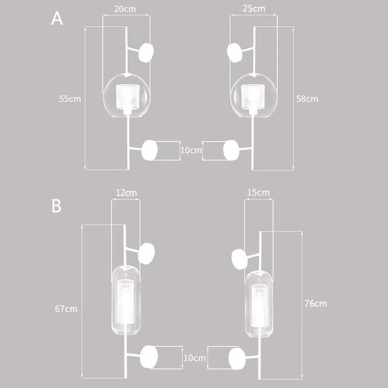 Applique murale en verre moderne intérieur salon