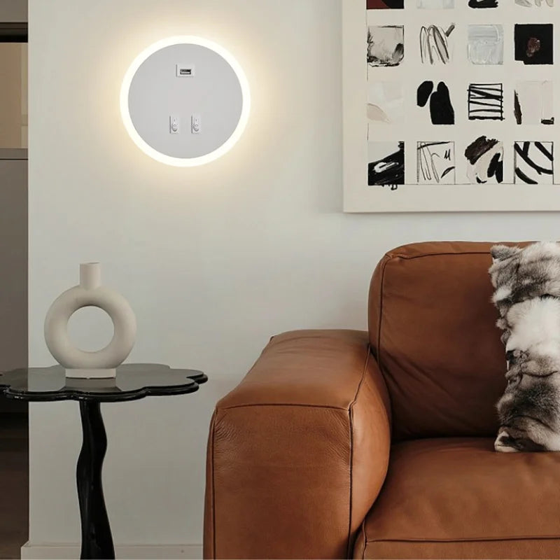 applique murale à led moderne avec port usb pour éclairage d'ambiance - vue 3 sur 8