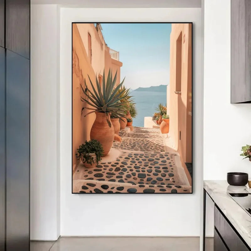 affiches modernes de paysage de voyage en grèce santorin