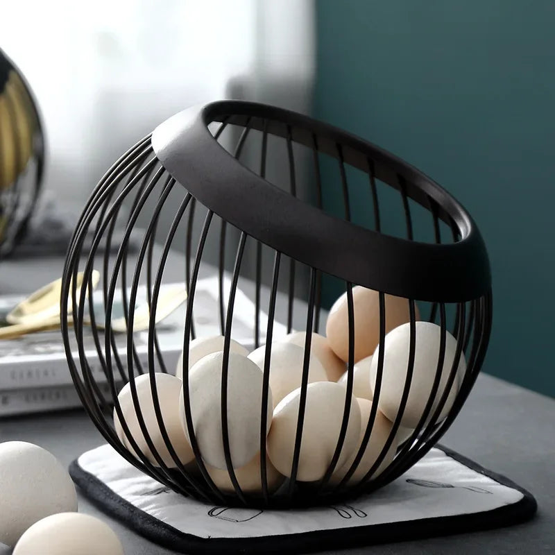 assiette de rangement en fer pour fruits et collations - vue 3 sur 7