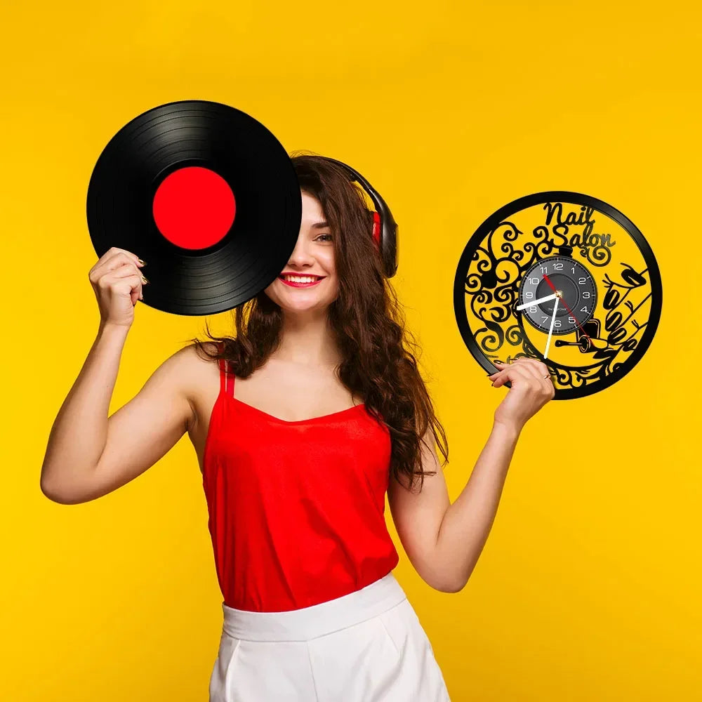 horloge murale vinyle pour salon de manucure et beauté - vue 8 sur 31