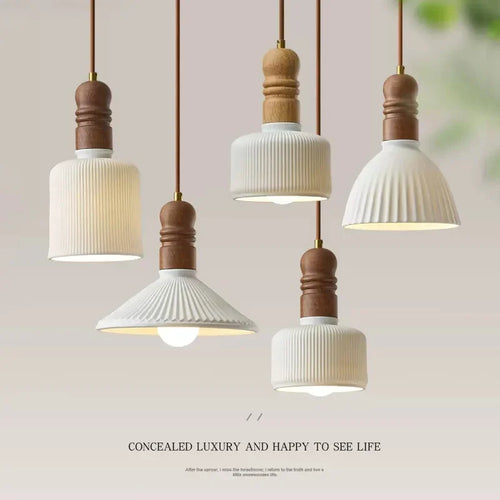 lustre nordique en bois massif pour décoration intérieure