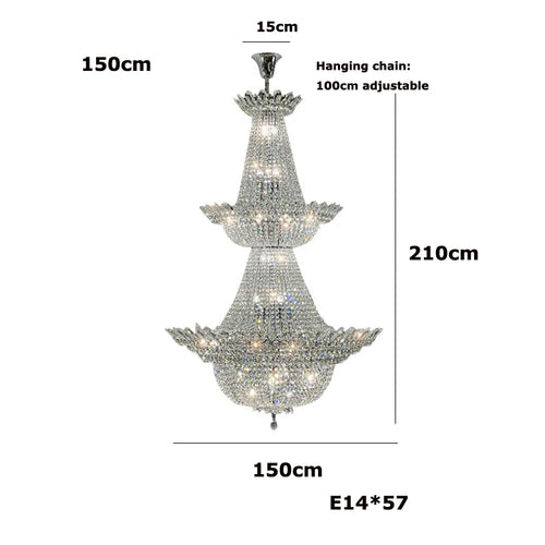 lustre led k9 cristal palace à intensité variable pour un éclairage élégant - vue 14 sur 16