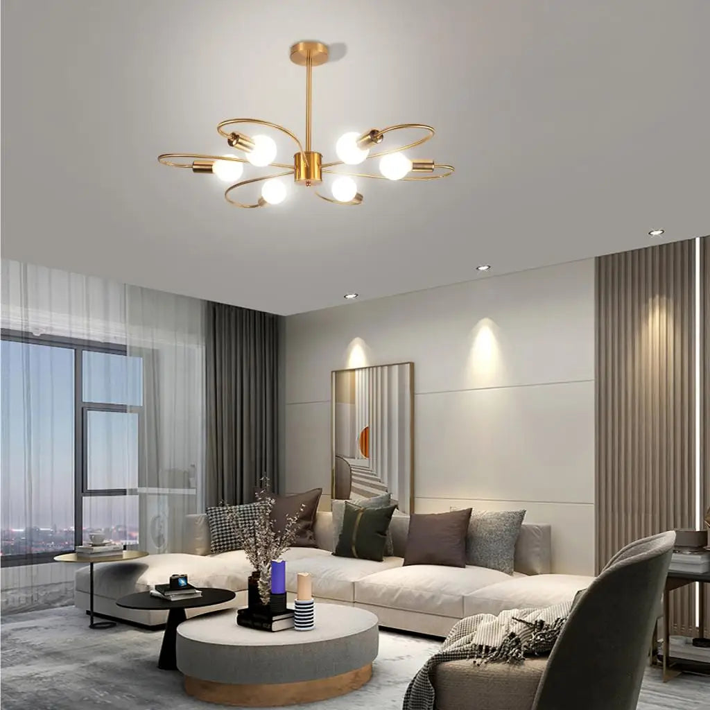 lustre moderne à leds pour salon nordique suspension - vue 4 sur 10