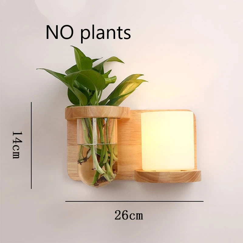 applique murale led en bois avec pot de plante nordique - vue 20 sur 23