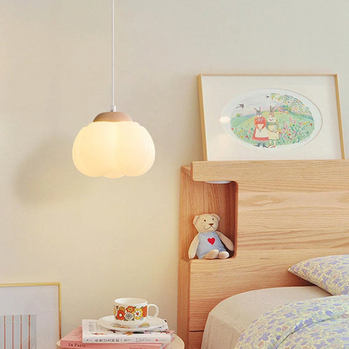 suspension moderne en bois naturel lustre en forme de coton