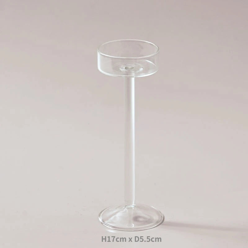 ensemble de bougeoirs en verre pour décoration de table élégante