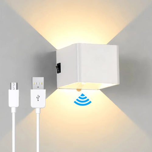 applique murale led rechargeable sans fil avec capteur humain usb - vue 9 sur 10