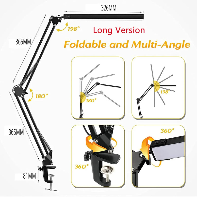 Lampe de bureau LED avec pince 10W