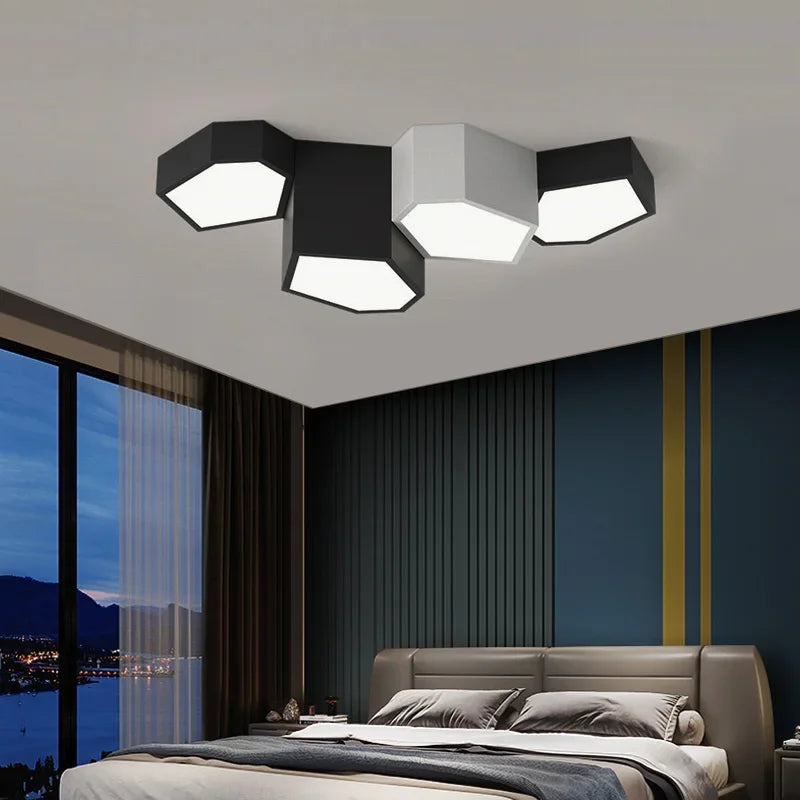 Plafonnier Led cubique irrégulier nordique - vue 3 sur 10