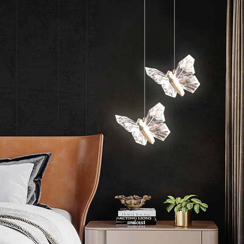 Suspension LED papillon design nordique moderne décoratif d'intérieur