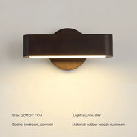 Applique murale intérieure moderne pour chevet chambre salon enfants escalier couloir fond veilleuse lampe circulaire en bois
