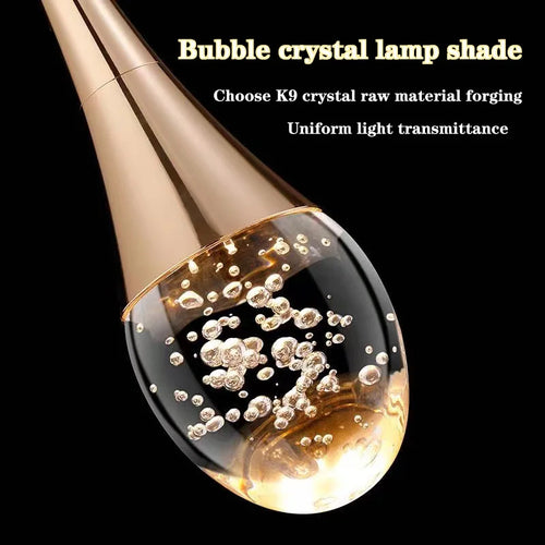 lustre de luxe à bulles de cristal pour décoration moderne - vue 8 sur 21