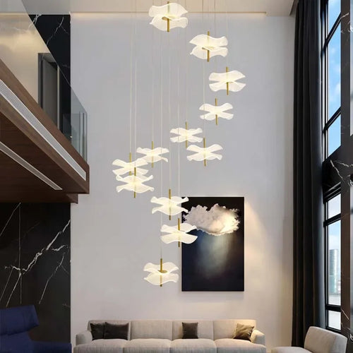 lustre en cristal led de luxe pour éclairage moderne créatif floral - vue 5 sur 10