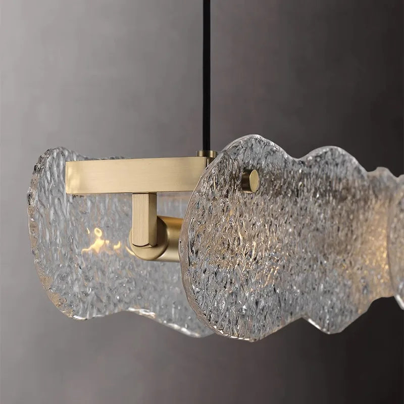suspension moderne en cuivre et verre pour restaurant - vue 5 sur 12