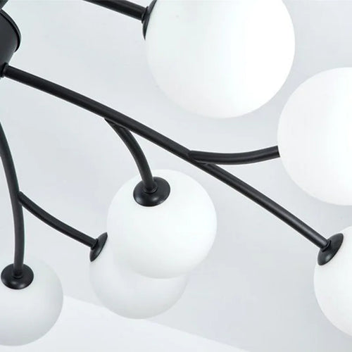 lustre nordique en verre led pour décoration de cuisine - vue 6 sur 14