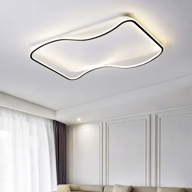lustre moderne à leds pour décoration intérieure simple vague - vue 5 sur 20