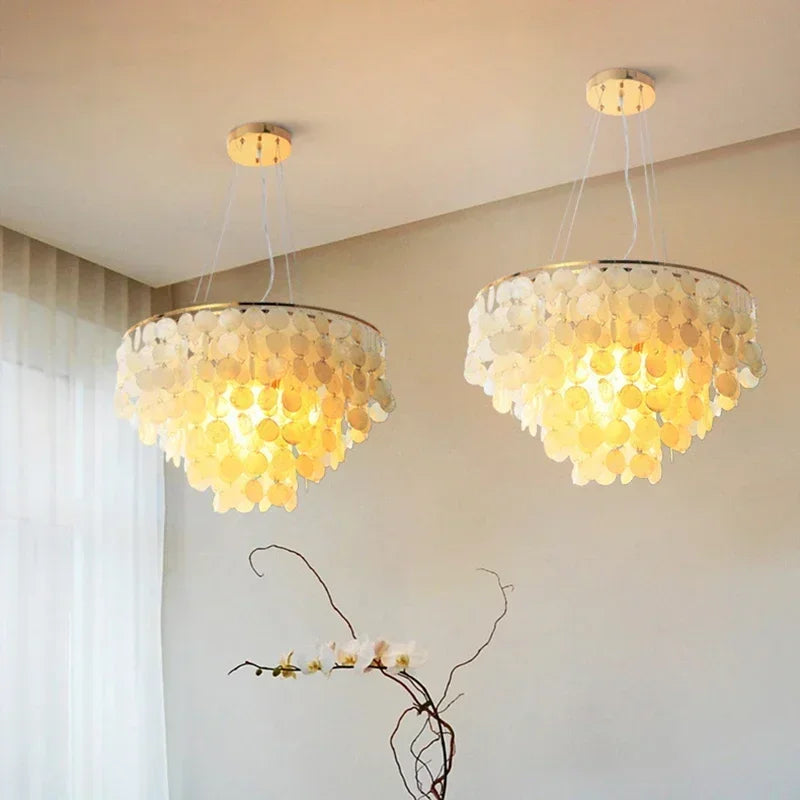 lustre moderne en coquillage design créatif pour intérieur élégant - vue 3 sur 12