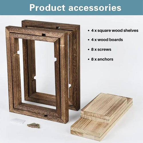 étagère murale flottante en bois design géométrique pour rangement intérieur - vue 6 sur 6