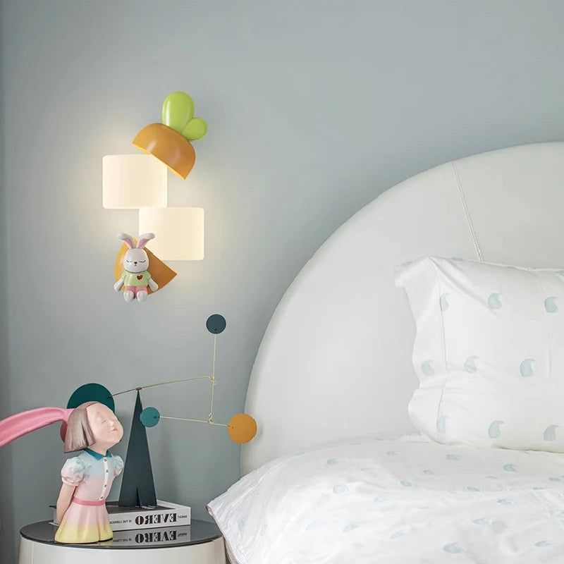 applique murale led en forme de lapin panda pour enfant - vue 2 sur 7