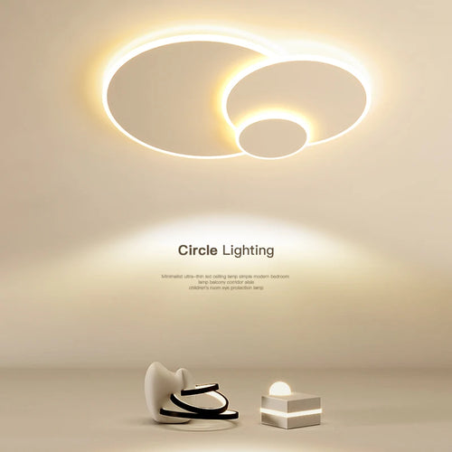 lustre led acrylique circulaire ultra-mince décor minimaliste moderne