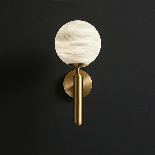 applique murale led créative boule laiton marbre style européen antique