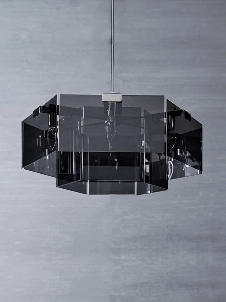 Nordic Minimalist Glass Chandelier with Black Creative Living Room  Bedroom, Dining Room, Italian Lighting Fixtures - vue 2 sur 6