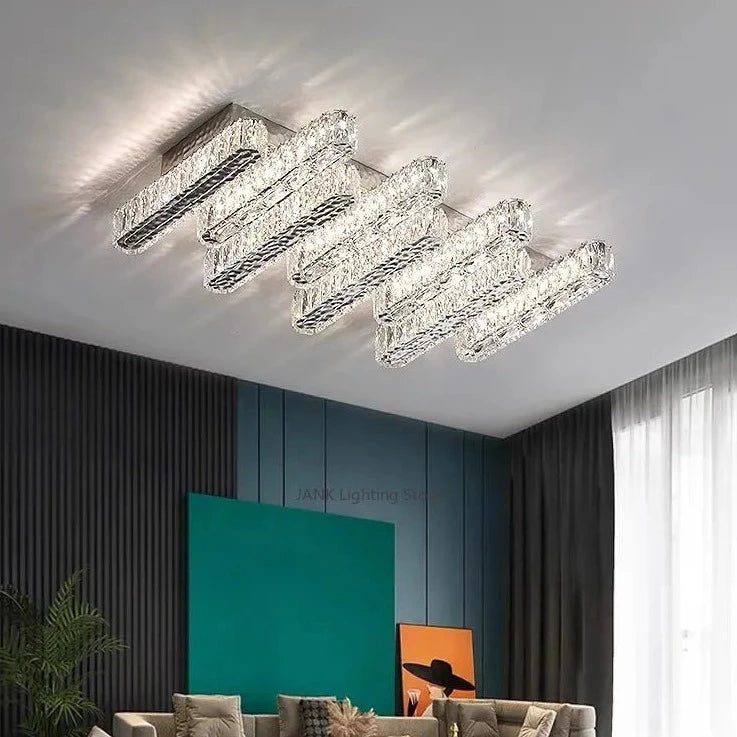 lustre post-moderne en cristal k9 led dimmable décor maison - vue 5 sur 15