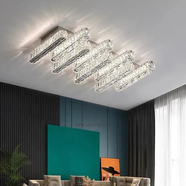 lustre post-moderne en cristal k9 led dimmable décor maison